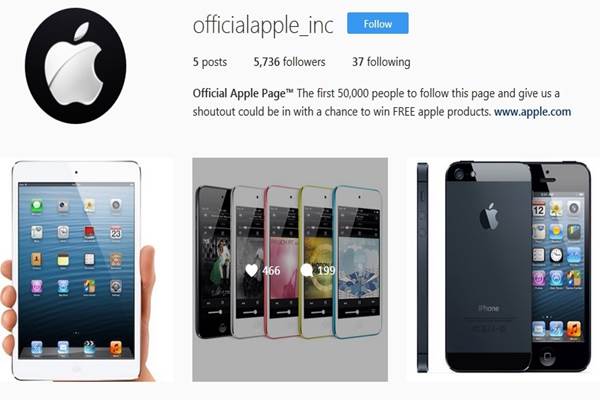  Begini Tampilan Akun Instagram Apple