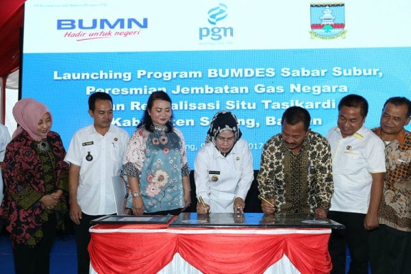  PGN Bangun Jembatan dan BUMDes di Serang Rp3,4 Miliar