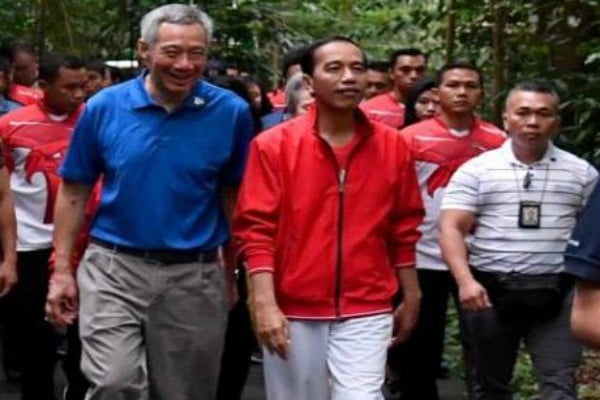  Bertemu di Singapore Botanic Garden, Jokowi &amp; Lee Hsien Loong Tanam Palem Sunda