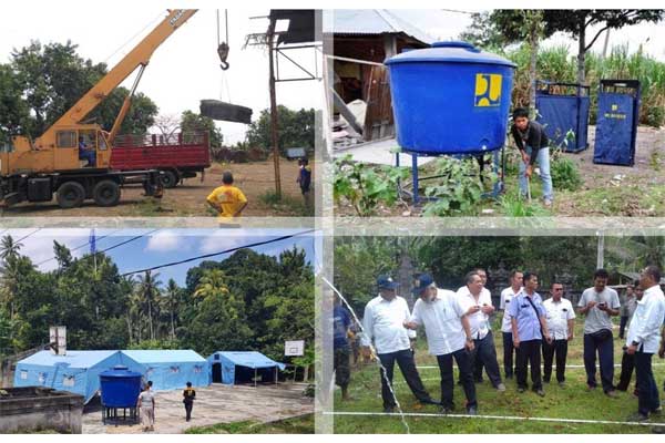  Kementerian PUPR Distribusikan Sarana Air Bersih ke Lokasi Pengungsian dan Siagakan Alat Berat