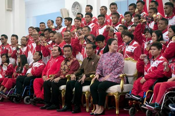  Presiden Jokowi Terima Atlet ASEAN Paragames 2017