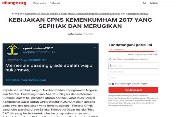  CPNS 2017 : Jokowi dan 2 Menteri Jadi Sasaran Protes Pelamar