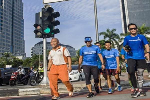  ‘Run to Work’, Sandiaga Temukan 50 Lubang