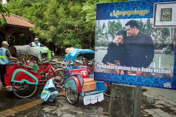  Becak Pengantar Tamu Pernikahan Kahiyang Ayu-Bobby Nasution