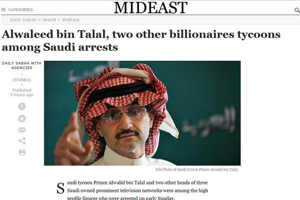  KORUPSI ARAB SAUDI: Betulkah Berita Daily Sabah Tentang Pangeran Alwaleed bin Talal?