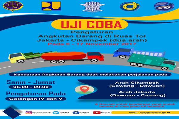  INFO LALU LINTAS: Inilah Waktunya Truk Tak Boleh Masuk Tol Jakarta-Cikampek