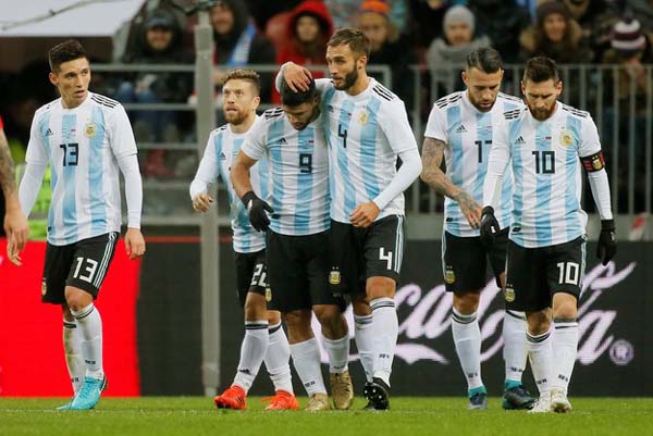  Hasil Uji Coba Piala Dunia 2018: Gol Aguero, Argentina Sikat Rusia