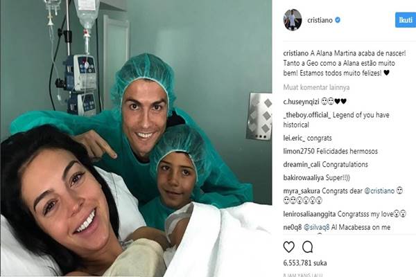  Selamat! Cristiano Ronaldo Namai Putri Keempatnya Alana Martina