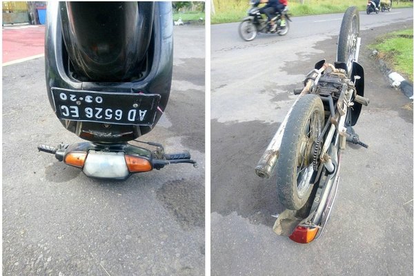  KISAH UNIK: Sepeda Motor Ditinggal Terbalik Jadi Omongan di Klaten