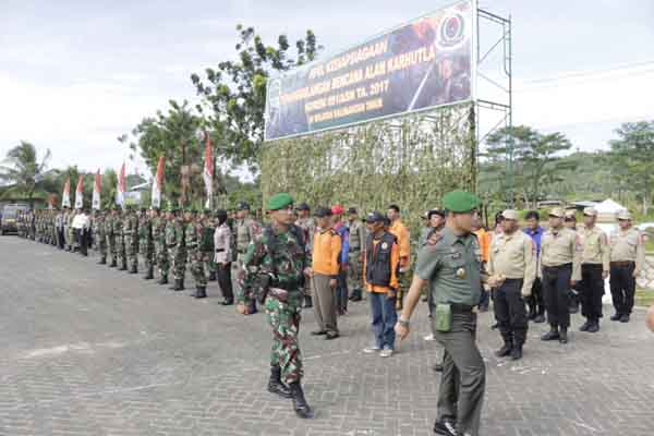  450 Personil Korem 091/ASN Berlatih Hadapi Bencana Kebakaran Hutan