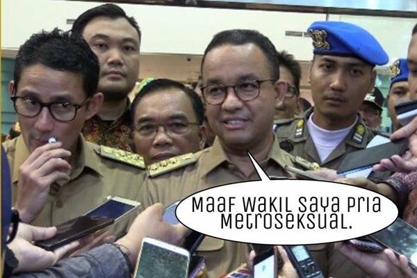  3 Meme Kocak Anies-Sandi, Cowok Metroseksual hingga Solusi Banjir