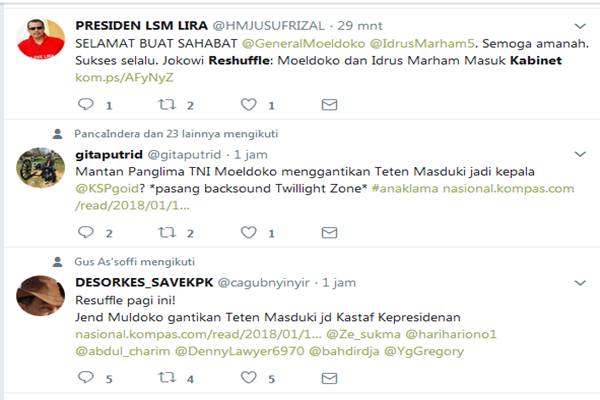  Moeldoko dan Idrus Marham Masuk Kabinet Viral di Twitter