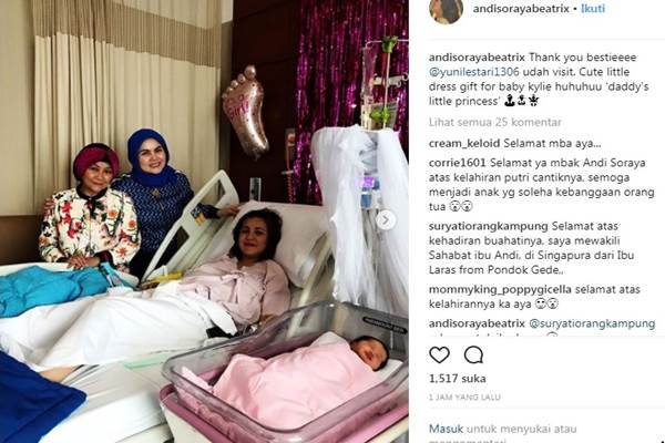  Andi Soraya Lahirkan Anak Perempuan, Ini Foto-fotonya