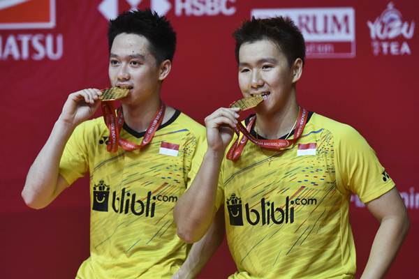  Kevin Sanjaya dan Marcus Fernaldi Juara Indonesia Masters 2018