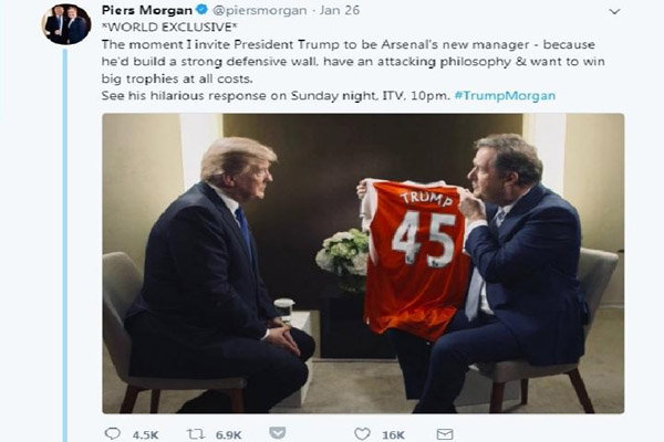  Arsenal Kritis, Donald Trump Diusulkan Geser Posisi Arsene Wenger