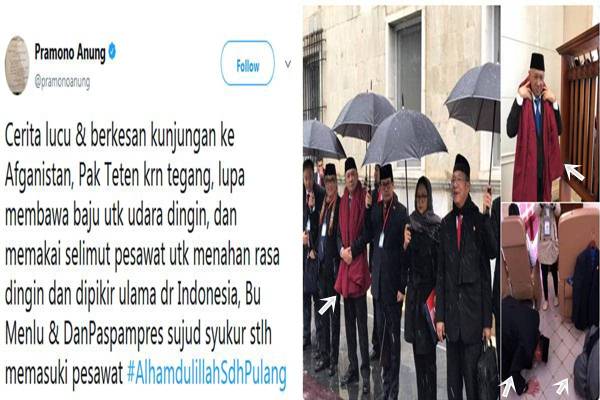  KUNJUNGAN KE AFGHANISTAN: Cerita Lucu Teten Masduki Pakai Selimut Pesawat