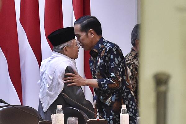  Presiden Jokowi dan KH Maruf Amin Rapat Ekonomi Syariah