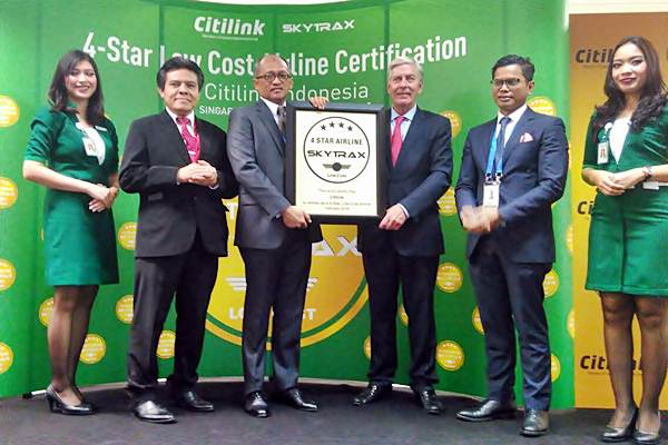  Citilink Raih Predikat LCC Bintang 4 dari Skytrax