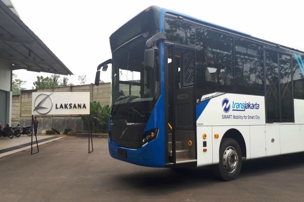 Salah satu bus Transjakarta yang diproduksi di Karoseri Laksana, Ungaran, Rabu (14/2/2018)./JIBI-Annisa Sulistyo Rini