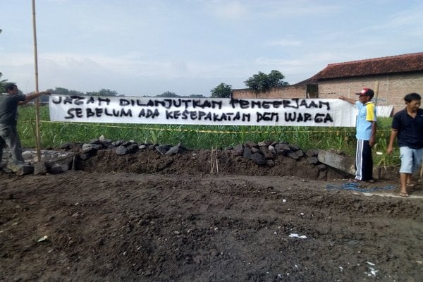  Warga Denggungan Protes Pelaksana Tol Solo-Salatiga