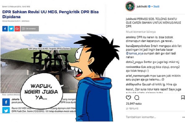  Media Sosial Jadi Wadah Baru Komikus, Tarifnya Si Juki Rp15 Juta per Lembar