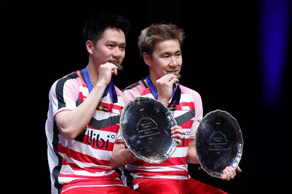  Kevin Sanjaya Sukamuljo dan Marcus Fernaldi Juara All England 2018