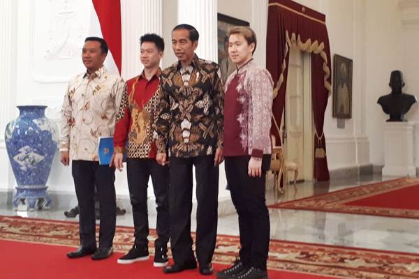  Presiden Jokowi Menerima Kevin Sanjaya dan Marcus Fernaldi