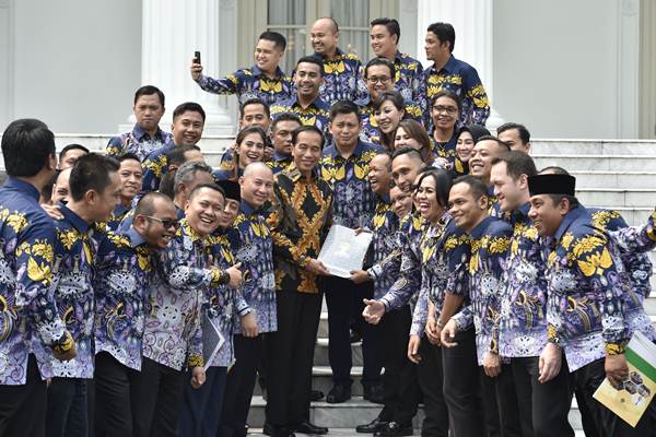  Presiden Jokowi Terima Laporan Hasil Rapimnas HIPMI