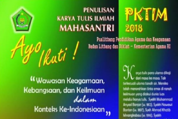  Kemenag Gelar Ajang Penulisan Karya Ilmiah Bagi Mahasantri