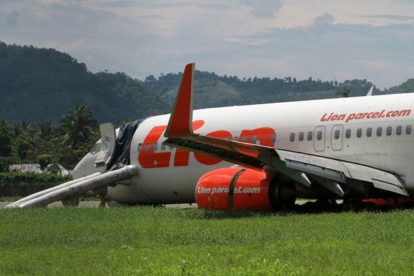  Kondisi Terakhir Pesawat Lion Air di Bandara Djalaludin