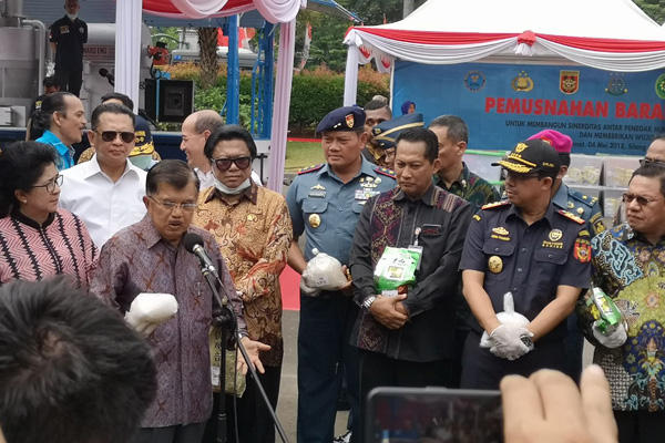  Sinergi BNN, Polri, dan Bea & Cukai Musnahkan 2,647 Ton Narkotika