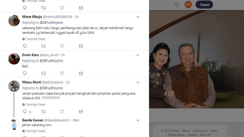  Kicauan SBY soal 20 Tahun Reformasi Direspons Negatif oleh Netizen