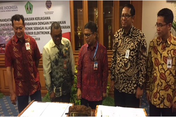  PARKIR ELEKTRONIK: Pemkab Tabanan dan 4 Bank Kerja Sama