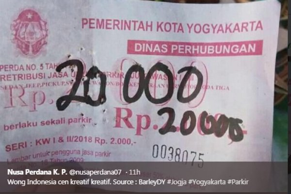  Parkir di Yogyakarta Rp20.000, Ini Kata Dishub Kota