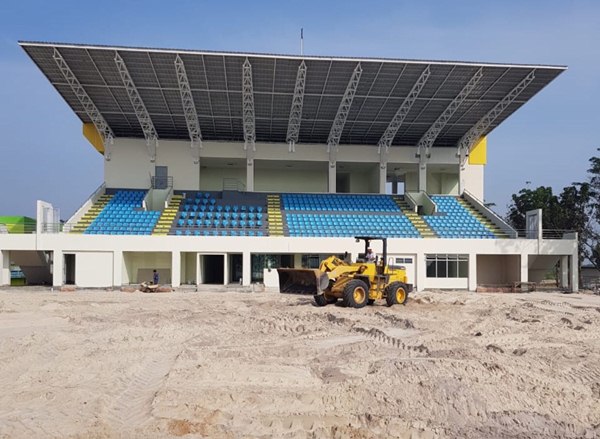  Kementerian PUPR Selesaikan Pembangunan Tribun Venue Voli Pantai di Palembang