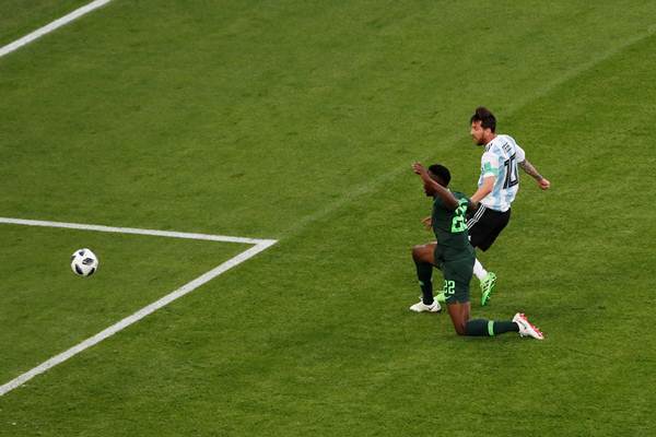  Hasil Piala Dunia 2018: Argentina - Nigeria 1-0, Gol Messi (Babak I)