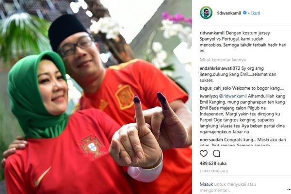  5 Artis Ucapkan Selamat Atas Kemenangan Ridwan Kamil-Uu di Pilgub Jabar 2018