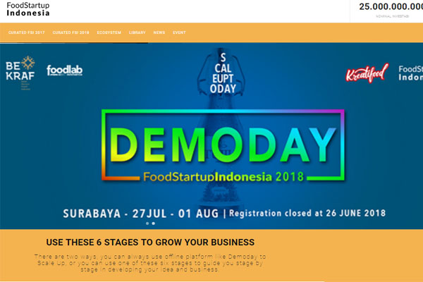  Bekraf Pilih 95 Startup Kuliner Ikuti Demoday FSI