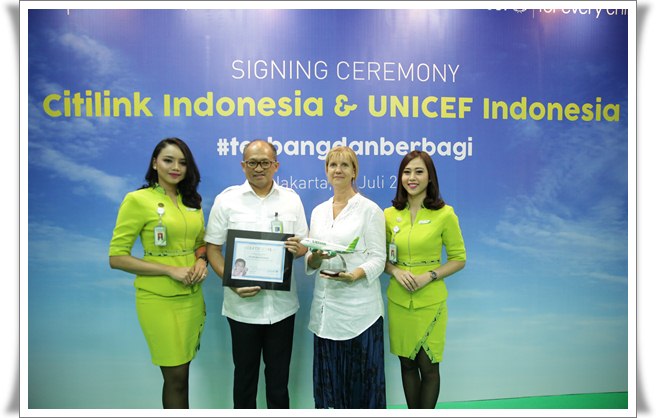  Citilink Donasikan Rp1,5 Miliar untuk UNICEF