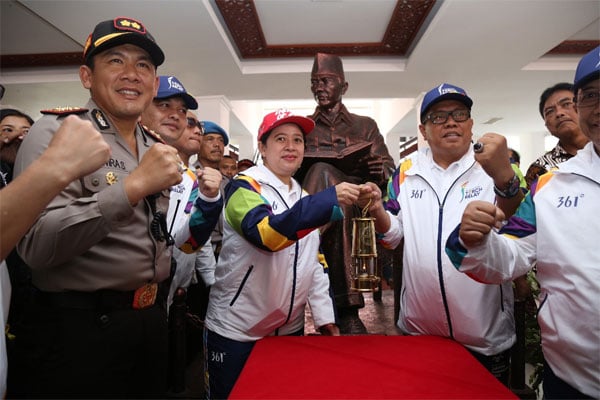  Kirab Obor Asian Games 2018 Di Kota Blitar, Menko PMK Minta Maknai Sejarah Bangsa dan Semangatnya