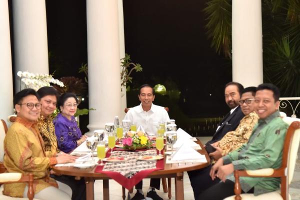  Santap Malam di Istana Bogor, Jokowi Bertemu Ketum Parpol yang Mengusungnya Sebagai Capres