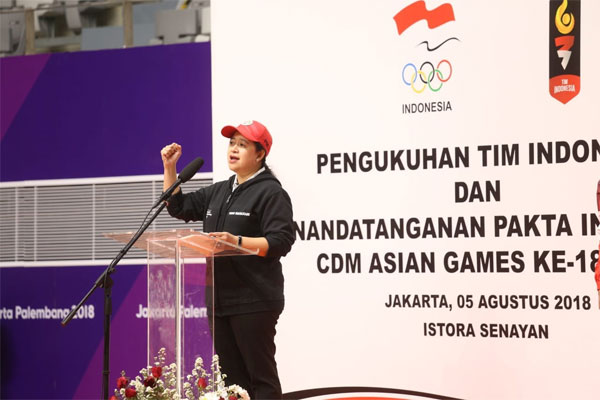  Kukuhkan Tim Indonesia Untuk Asian Games 2018, Menko Puan Minta Atlet Berjuang Sekuat Tenaga