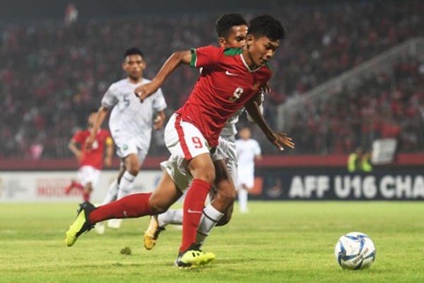 Penyerang Timnas Indonesia U-16 Sutan Diego Zico. Timnas Indonesia dipastikan juara Grup A setelah Myanmar versus Vietnam imbang 2-2./Antara-Zabur Karuru