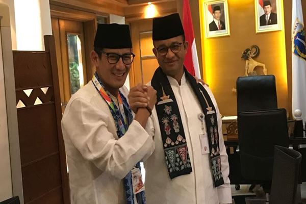  Salam Perpisahan Sandiaga Uno untuk Gubernur Anies