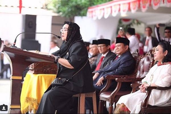  Kompak, Prabowo dan Titiek Soeharto Hadiri Upacara HUT Ke-73 RI 