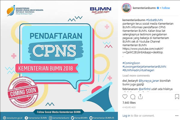  Kementerian BUMN Buka Lowongan CPNS, Siapkan Berkasnya dari Sekarang