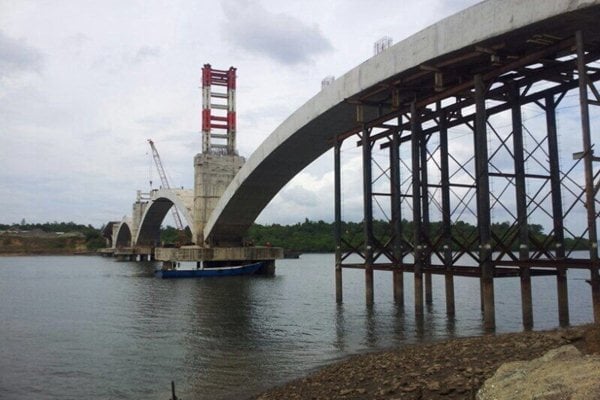  Konstruksi Jembatan Pulau Balang di Kaltim Capai 58,23%