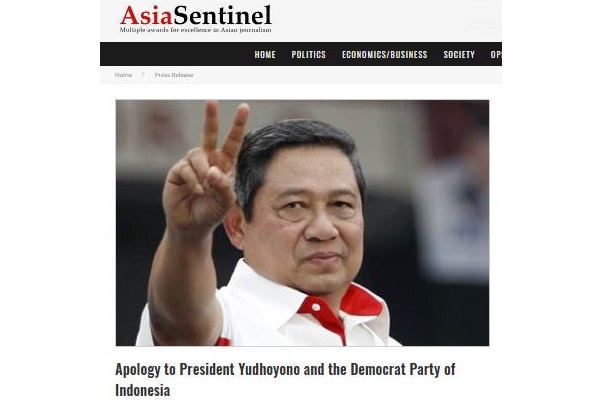  Asia Sentinel Minta Maaf, Ini Pernyataan SBY Soal Fitnah Kepada Dirinya