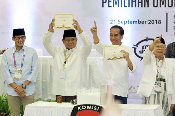  Ini Nomor Urut Pasangan Jokowi dan Prabowo di Pilpres 2019