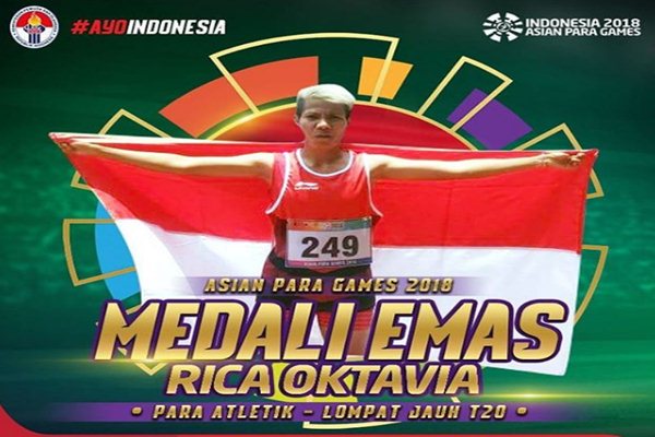  Rica Oktavia Tambah Medali Emas Ketiga di Asian Para Games